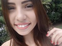Sweet Latina Mily Mendoza exposes her adorable round ass and masturbates - Photo #2