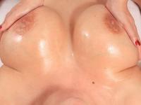 Katerina Hartlova and Domii press their big tits together during a massage - Photo #11
