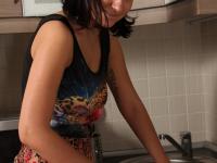 Naturally busty housewife Katalina reveals and massages her super hairy pussy - Photo #2