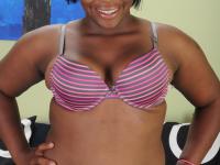 Thick ebony housewife Lacey shows her fat ass and furry pussy in a solo - Photo #2