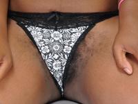 Thick ebony housewife Lacey shows her fat ass and furry pussy in a solo - Photo #8