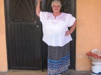 Old amateur Girdle Goddess exposes her obese body outside her front door - Photo #1