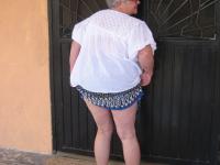 Old amateur Girdle Goddess exposes her obese body outside her front door - Photo #3