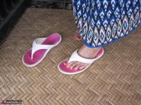 Old amateur Girdle Goddess exposes her obese body outside her front door - Photo #11