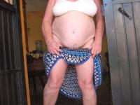 Old amateur Girdle Goddess exposes her obese body outside her front door - Photo #14