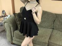 Petite cutie Maria Jade strips, kneels and blows a dick before eating cum - Photo #1