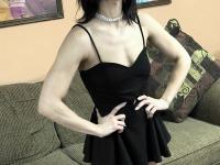 Petite cutie Maria Jade strips, kneels and blows a dick before eating cum - Photo #4