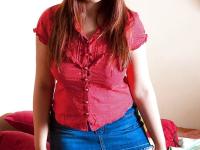 Busty teen cutie Chahna spreading hairy teen pussy after removing skirt - Photo #1
