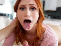 Redheaded vixen Scarlet Skies screws her young stepbrother on the sofa - Photo #14