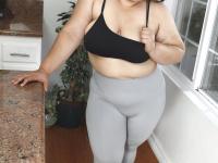Chubby amateur Karla Lane spreads her tight hairy pussy up close - Photo #1