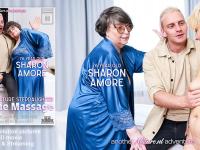 Old woman Sharon Amore and her stepdaughter Nadine partake in a threesome - Photo #11