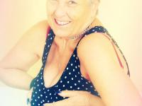 Sexy granny Savana flashes upskirt underwear before unleashing her large boobs - Photo #3