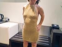 Mature midget with glasses Sara One strips and shows her big tits & ass - Photo #3