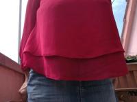 Horny oma spreads her upskirt pussy after pulling down her hose on patio - Photo #9