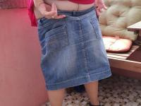 Horny oma spreads her upskirt pussy after pulling down her hose on patio - Photo #19