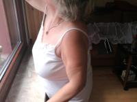 Horny grandmother slides hands down pantyhose to masturbate - Photo #7