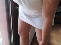 Horny grandmother slides hands down pantyhose to masturbate - Photo #10