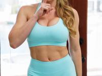 Hot MILF Cory Chase flashes her pussy while doing yoga with her stepson - Photo #3
