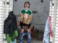 Blonde girl does hardcore anal in an abandoned building with strangers - Photo #6