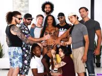 Cali Sweets models sexy lingerie and nylons prior to being gangbanged - Photo #5
