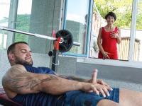 Lusty granny Petra T gets fucked by a muscular tattooed dude at the gym - Photo #2