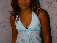 Black chick Octavia gives a blowjob at a gloryhole and takes a facial - Photo #2