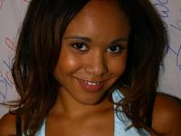 Black chick Octavia gives a blowjob at a gloryhole and takes a facial - Photo #6