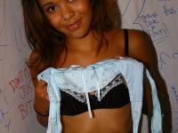 Black chick Octavia gives a blowjob at a gloryhole and takes a facial - Photo #7