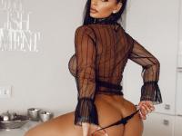 Hot brunette Nadine Kerastas flaunts her big booty in a lingerie compilation - Photo #9