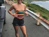 Teenage cutie Zoe Bloom stripping and shamelessly posing naked in public - Photo #18