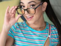 Petite Latina girl Madison Wilde gives a POV blowjob in eyeglasses - Photo #4