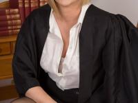 Fat female professor fingers her horny pussy after disrobing in her classroom - Photo #4