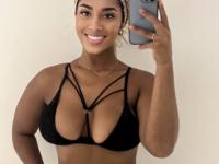 Ebony solo girl takes selfies in a variety of revealing lingerie outfits - Photo #16