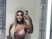 Ebony solo girl takes selfies in a variety of revealing lingerie outfits - Photo #20