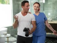 Tattooed redhead Siri Dahl gets banged by her masseur on top of a massager - Photo #4