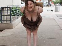Sexy amateur babe Riley Nixon flashes her big tits & ass in public - Photo #2