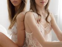 Horny teen lesbians Anjelica & Demida enjoying a sensual GG moment - Photo #1