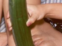 Lesbian teens fuck each other's tight pussies with a monster cucumber - Photo #5