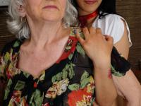 Horny oma and her young lesbian lover kiss before eating each others pussy - Photo #3