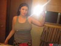 Amateur solo girl takes mirror selfies of her large breasts - Photo #1