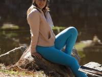 Chubby amateur Fawn Richfield teases nude with her small tits outdoors - Photo #3