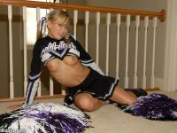 Cute solo girl Teen Kasia exposes herself in her cheer leading outfit - Photo #2