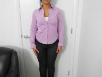 Amateur Venezuelan Rose Monroe strips her shirt and pants and displays her tits - Photo #1