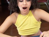 Ebony cutie with curly hair Dani Diaz disrobes prior to having POV sex - Photo #7