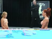 Busty lesbian wrestler Shannon Kelly schools & dominates blonde newbie Kat - Photo #5