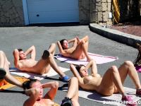 Amateur babes with big tits & their BFs have a naked outdoor yoga session - Photo #7