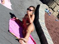 Amateur babes with big tits & their BFs have a naked outdoor yoga session - Photo #14
