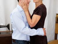 Horny blonde granny Myra seduces and gets banged by a kinky young man - Photo #1