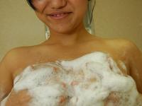 Bosomy asian teen with hairy gash Risa Takashima taking shower - Photo #6