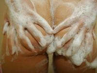 Bosomy asian teen with hairy gash Risa Takashima taking shower - Photo #10